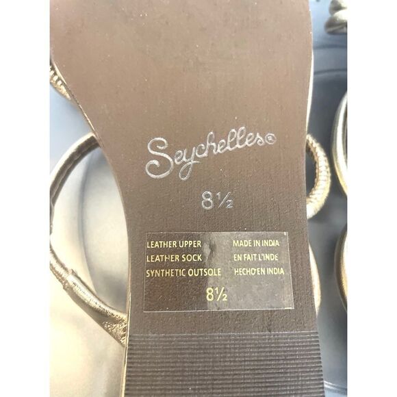 Seychelles ROCK CANDY SANDALS WOMENS Gold LEATHER STRAPPY SANDALS Size 8.5 NEW - Picture 7 of 11